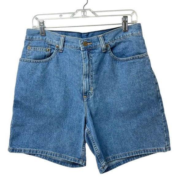 L.L. Bean Denim Jean Shorts Double L Medium Wash High Rise Vintage Size 12R - Picture 1 of 5